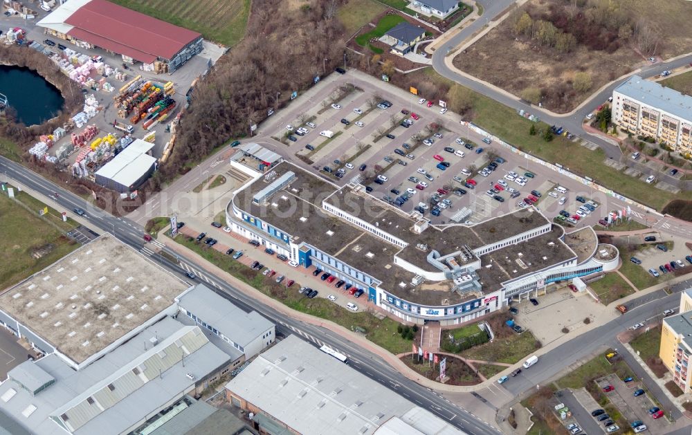 Aerial photograph Meißen - Building of the shopping center Elbe Center in Meissen in the state Saxony, Germany