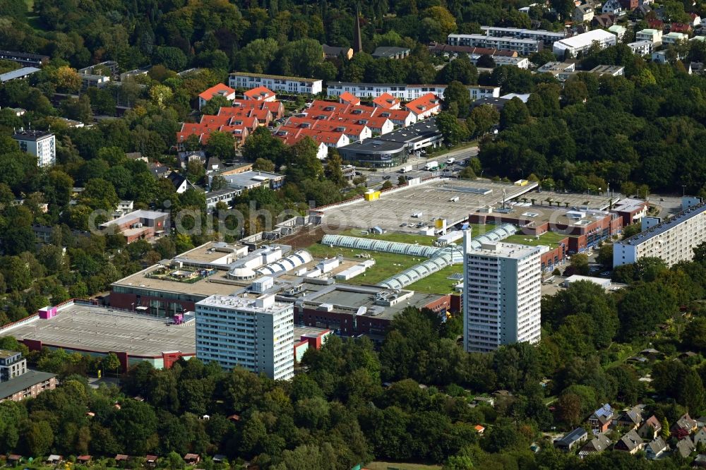 Aerial image Hamburg - Building of the shopping center Elbe-Einkaufszentrum on Julius-Brecht-Strasse in the district Osdorf in Hamburg, Germany