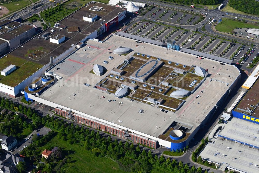 Dresden from above - Building of the shopping center ELBEPARK Dresden on Peschelstrasse in Dresden in the state Saxony, Germany