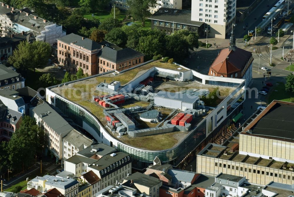 Aerial photograph Gera - Building of the shopping center Elster Forum on Museumsplatz in Gera in the state Thuringia, Germany