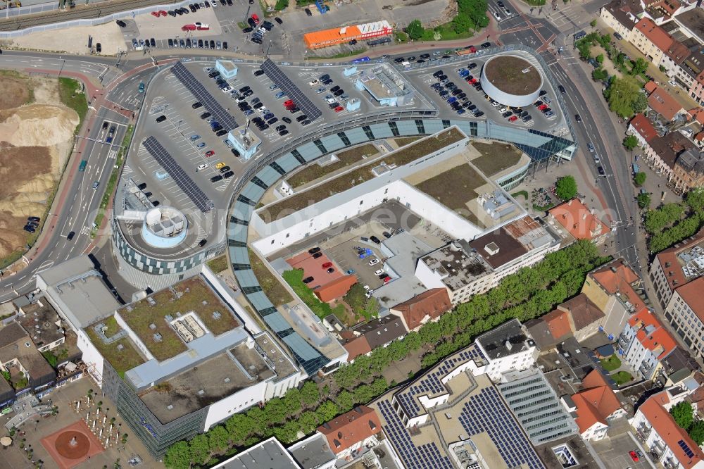 Aerial image Erlangen - Building of the shopping center ERLANGEN ARCADEN in Erlangen in the state Bavaria, Germany