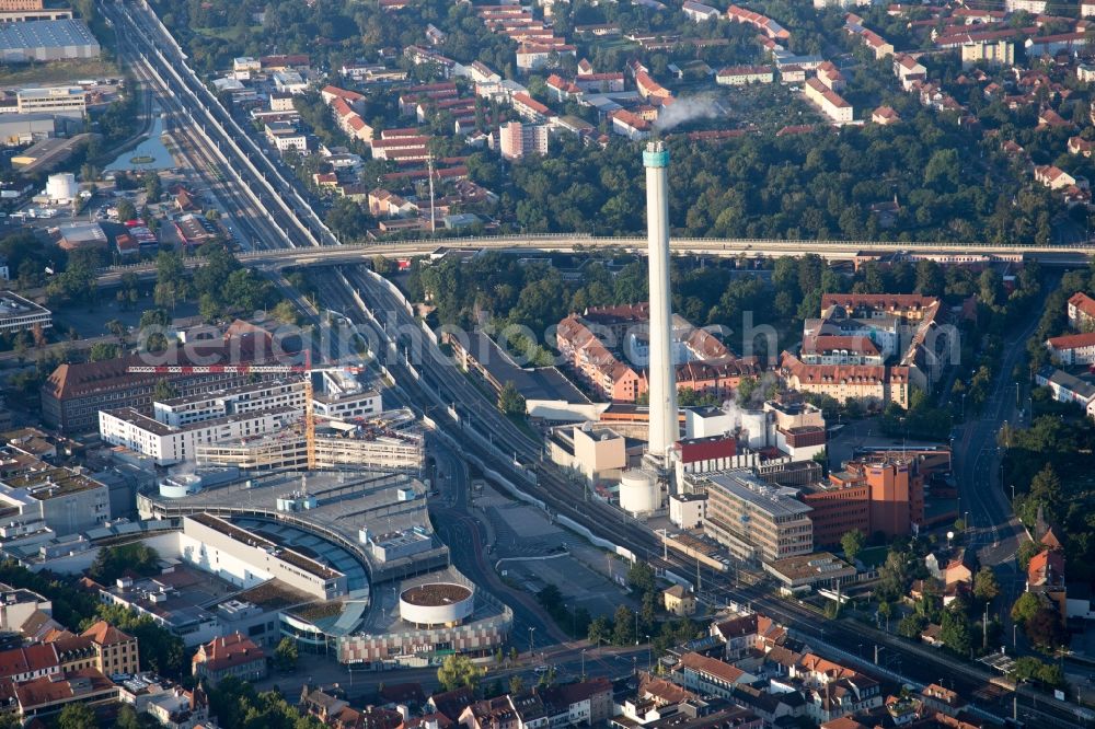 Aerial image Erlangen - Building of the shopping center ERLANGEN ARCADEN in Erlangen in the state Bavaria, Germany