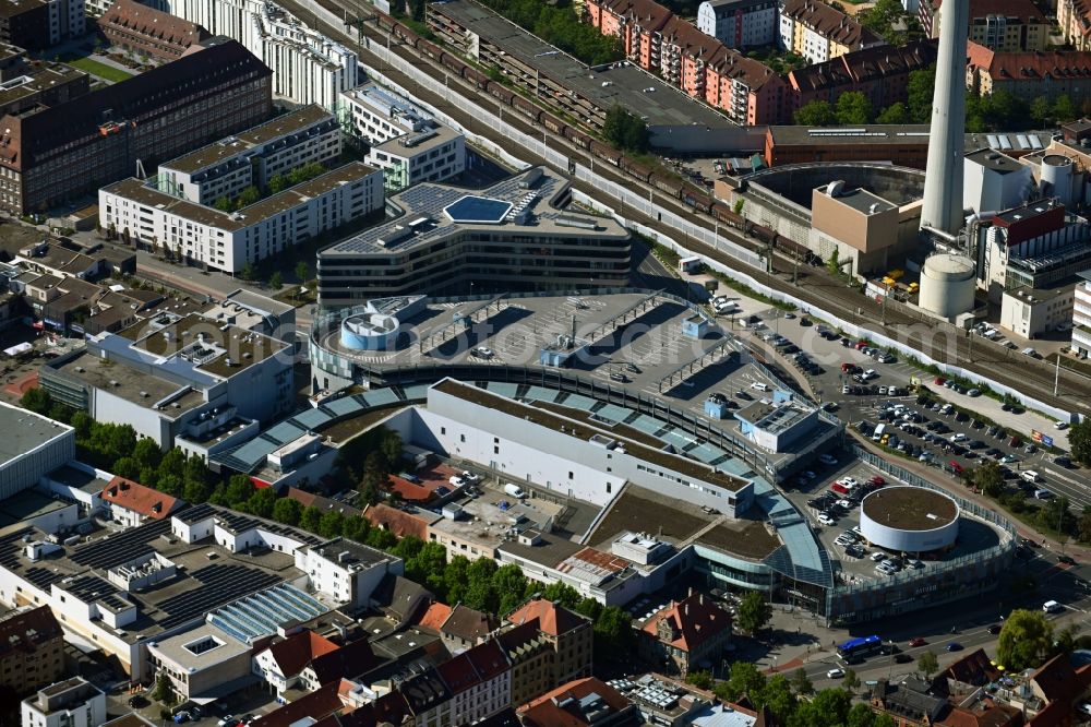 Aerial image Erlangen - Building of the shopping center ERLANGEN ARCADEN in Erlangen in the state Bavaria, Germany