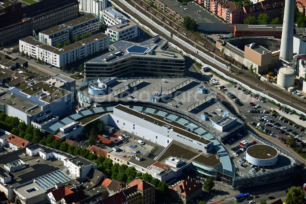 Aerial photograph Erlangen - Building of the shopping center ERLANGEN ARCADEN in Erlangen in the state Bavaria, Germany