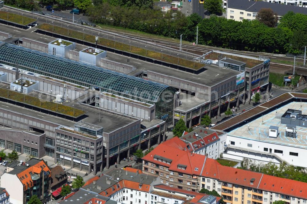 Berlin from the bird's eye view: Building of the shopping mall Forum Koepenick on Bahnhofstrasse in the district of Koepenick in Berlin, Germany