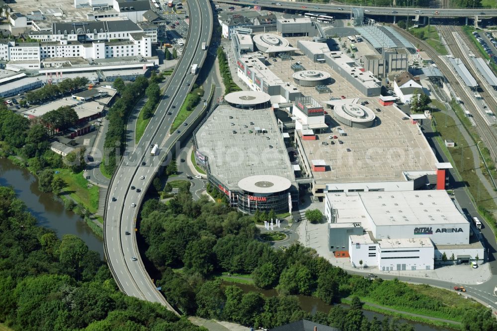 Wetzlar from above - Building of the shopping center Forum Wetzlar in Wetzlar in the state Hesse, Germany