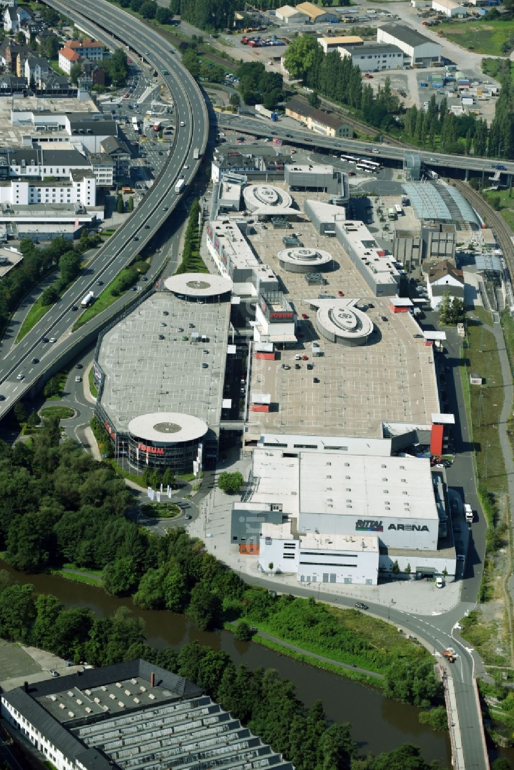 Aerial photograph Wetzlar - Building of the shopping center Forum Wetzlar in Wetzlar in the state Hesse, Germany