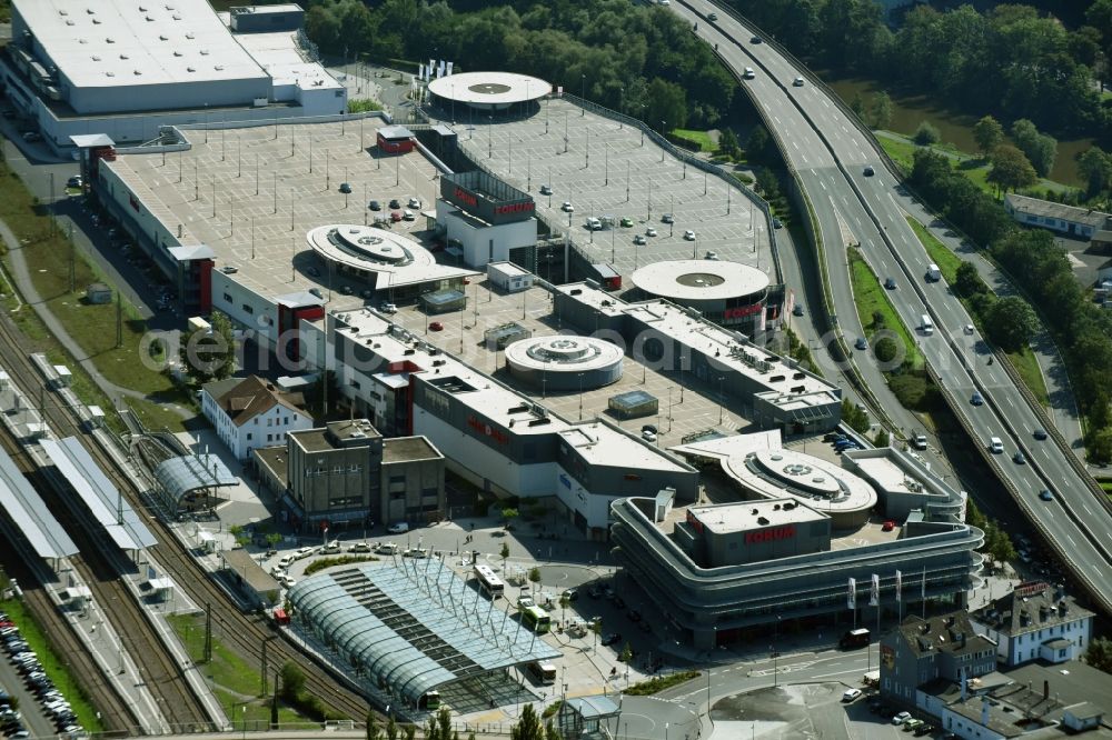 Aerial image Wetzlar - Building of the shopping center Forum Wetzlar in Wetzlar in the state Hesse, Germany