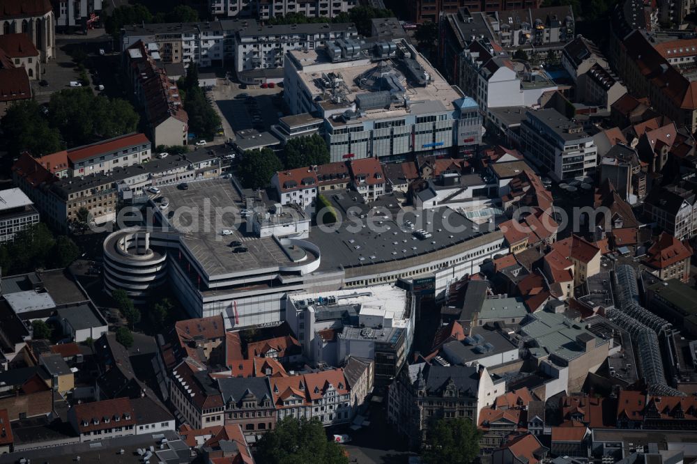 Braunschweig from above - Building of the shopping center GALERIA Braunschweig in old town on Schuhstrasse in Brunswick in the state Lower Saxony, Germany