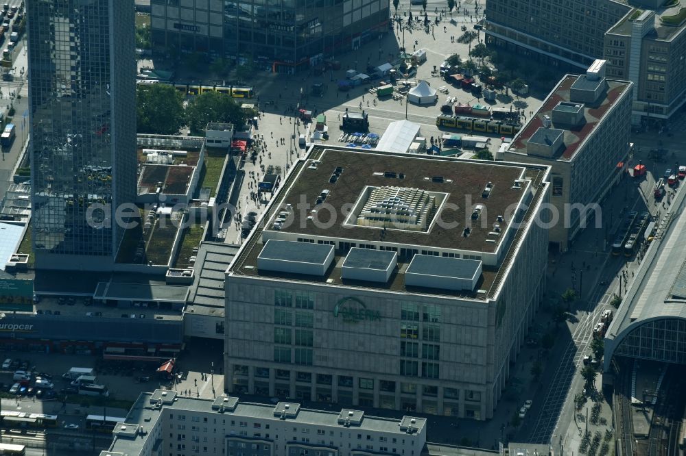 Berlin from above - Building of the shopping center Galeria Kaufhof on Alexanderplatz in the district Mitte in Berlin, Germany