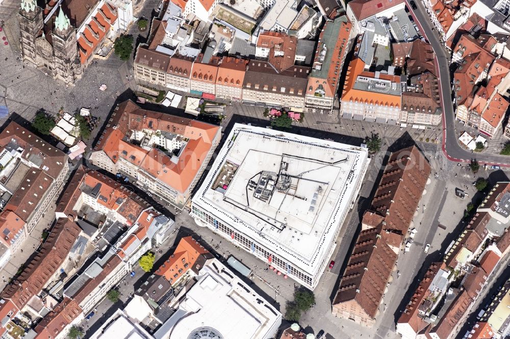 Aerial photograph Nürnberg - Building of the shopping center Galeria Kaufhof Koenigstrasse in Nuremberg in the state Bavaria, Germany