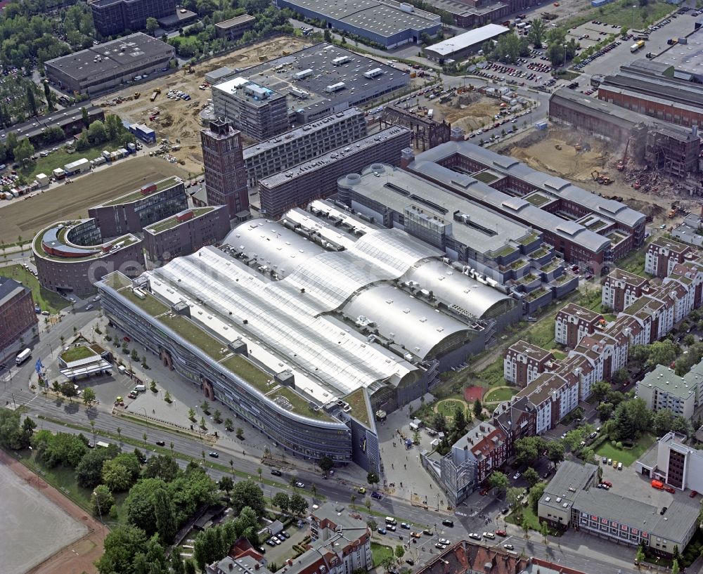 Berlin from above - Building of the shopping center Hallen on Borsigturm in the district Reinickendorf in Berlin, Germany