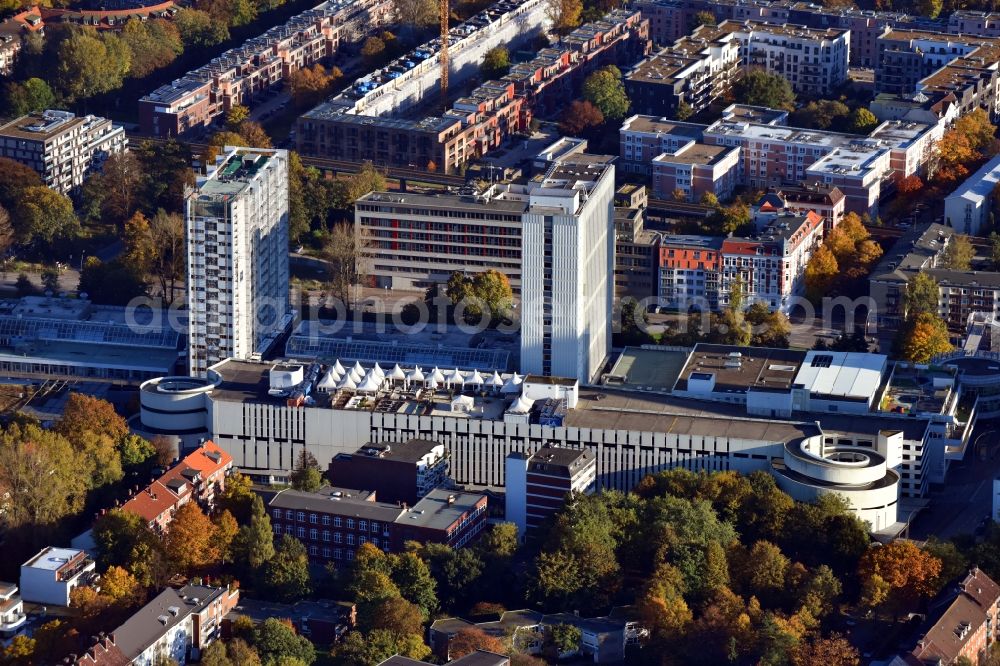 Hamburg from above - Building of the shopping center Hamburger Meile in Hamburg, Germany