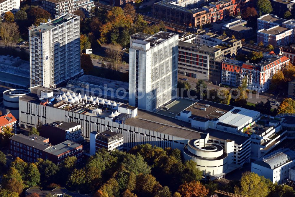 Hamburg from above - Building of the shopping center Hamburger Meile on street Hamburger Strasse in the district Mundsburg in Hamburg, Germany