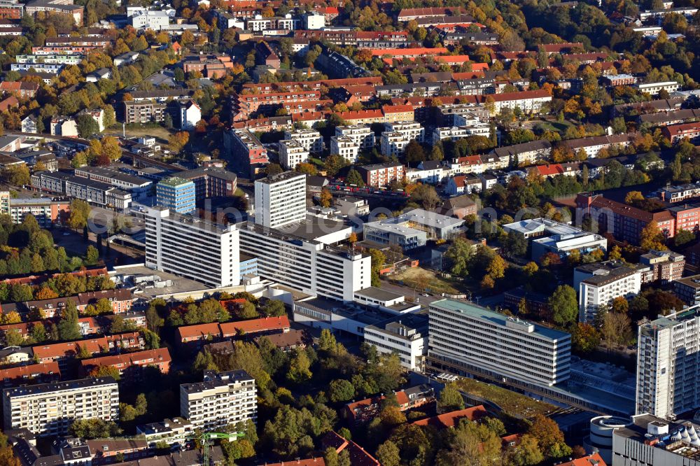 Hamburg from the bird's eye view: Building of the shopping center Hamburger Meile on street Hamburger Strasse in the district Mundsburg in Hamburg, Germany