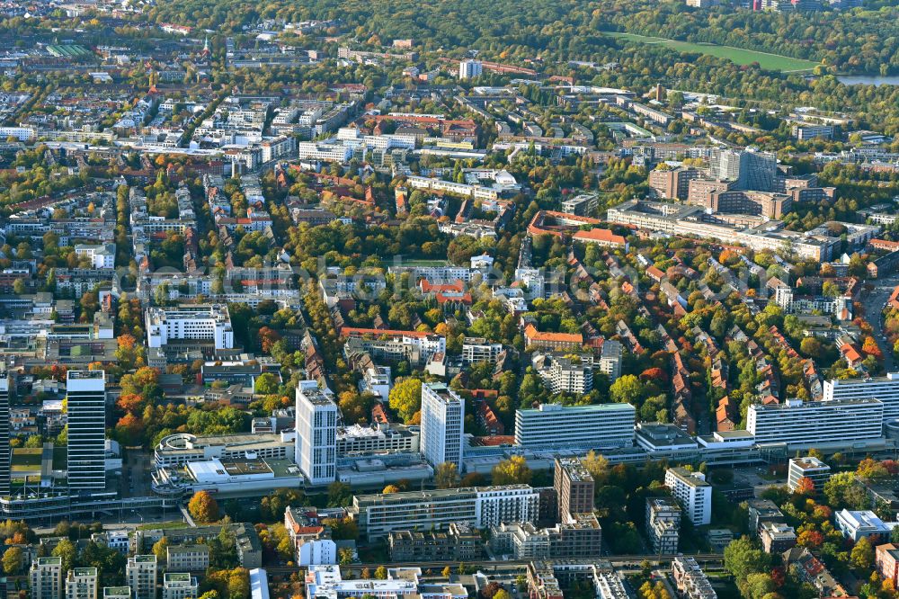 Aerial photograph Hamburg - Building of the shopping center Hamburger Meile on street Hamburger Strasse in the district Mundsburg in Hamburg, Germany