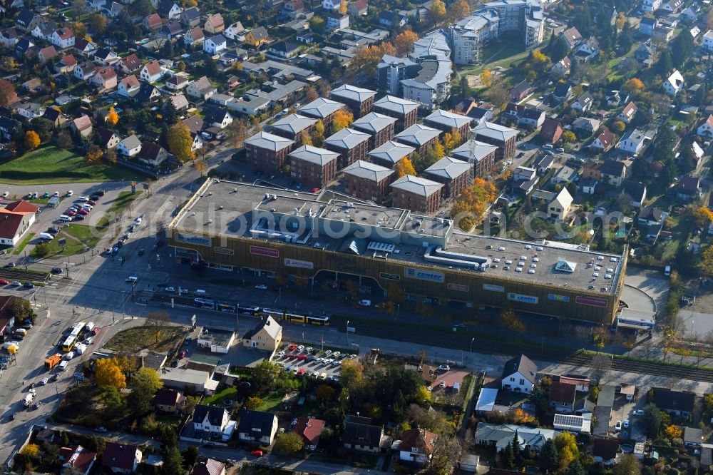 Berlin from the bird's eye view: Building of the shopping center Hansa Center Berlin on Hansastrasse in the district Hohenschoenhausen in Berlin, Germany