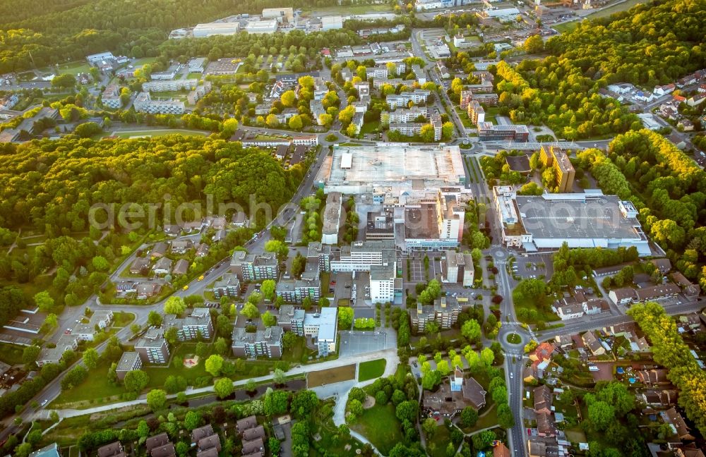 Aerial image Bergkamen - Building of the shopping center Kaufland in Bergkamen in the state North Rhine-Westphalia, Germany