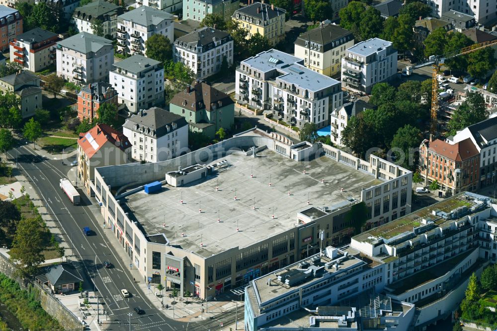 Dresden from above - Building of the shopping center Loebtau Passage on Kesselsdorfer Strasse in the district Loebtau in Dresden in the state Saxony, Germany