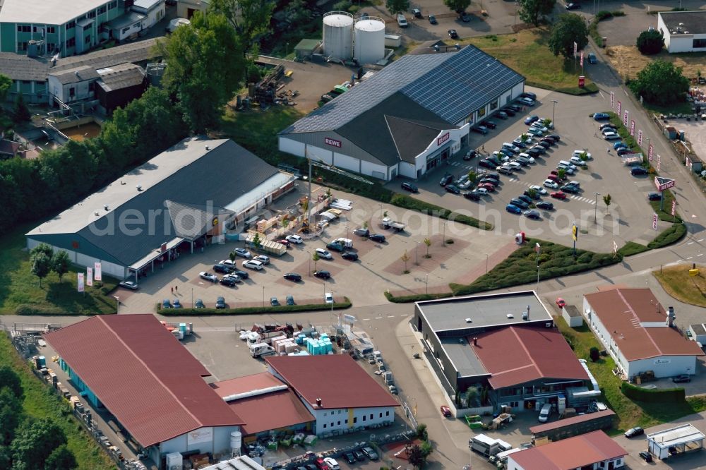 Kappelrodeck from the bird's eye view: Building of the shopping center Liedl and Rewe in Kappelrodeck in the state Baden-Wurttemberg, Germany