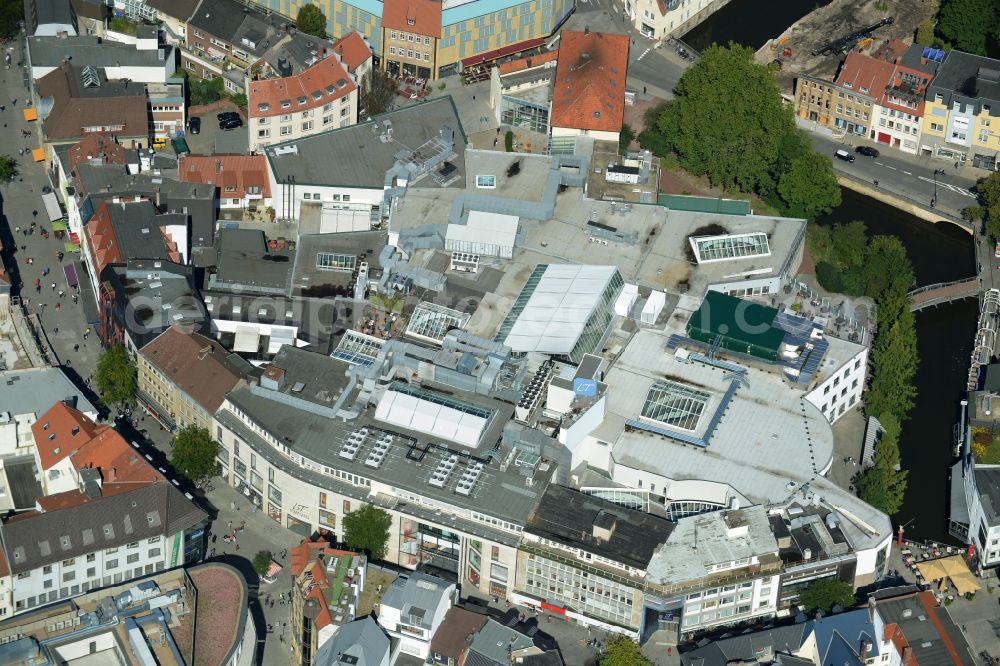 Aerial image Osnabrück - Building of the shopping center L&T Markthalle along the Grossen Strasse in the district Innenstadt in Osnabrueck in the state Lower Saxony, Germany