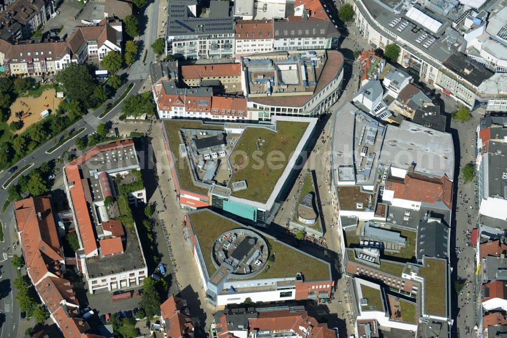 Aerial photograph Osnabrück - Building of the shopping center L&T Markthalle along the Grossen Strasse in the district Innenstadt in Osnabrueck in the state Lower Saxony, Germany