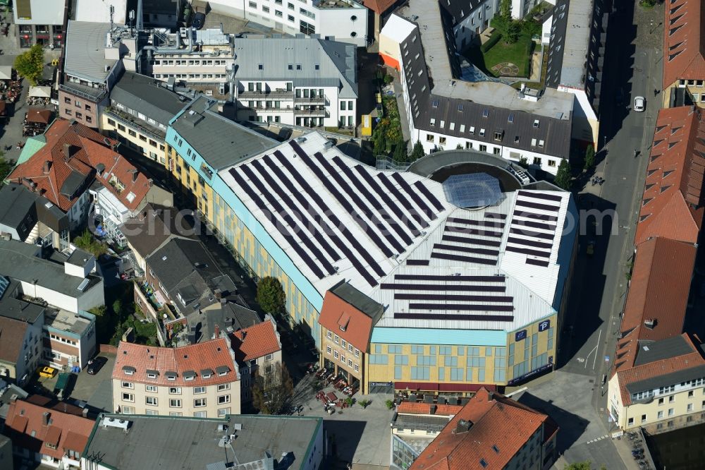 Osnabrück from the bird's eye view: Building of the shopping center L&T Markthalle along the Grossen Strasse in the district Innenstadt in Osnabrueck in the state Lower Saxony, Germany