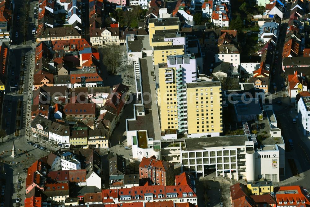 Aerial photograph Ludwigsburg - Building of the shopping center Marstall between Bauhofstrasse and Kronenstrasse in Ludwigsburg in the state Baden-Wurttemberg, Germany