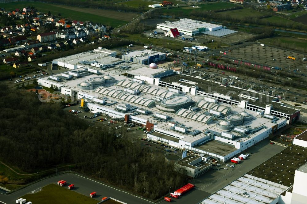 Leuna from above - Building of the shopping center Nova in Leuna in the state Saxony-Anhalt, Germany