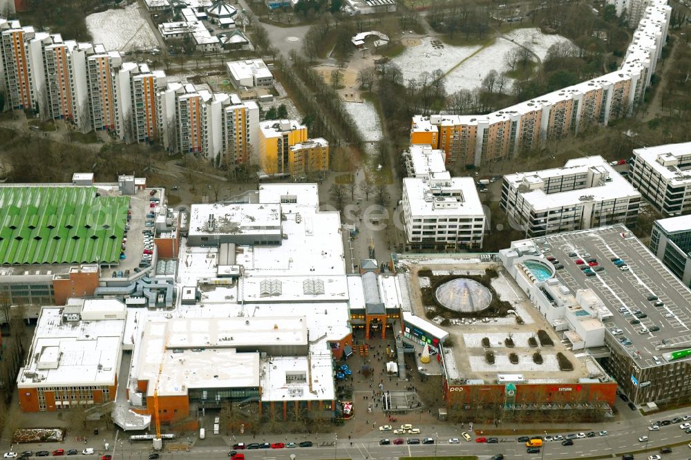 München from the bird's eye view: Building of the shopping center PEP Neuperlach on Ollenhauerstrasse in the district Ramersdorf-Perlach in Munich in the state Bavaria, Germany