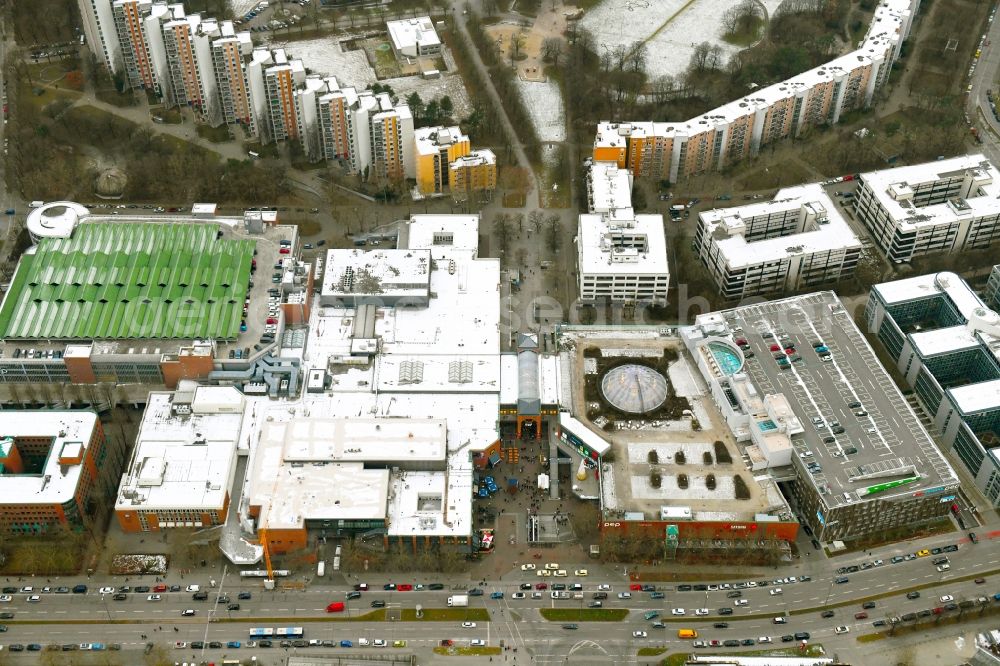 München from the bird's eye view: Building of the shopping center PEP Neuperlach on Ollenhauerstrasse in the district Ramersdorf-Perlach in Munich in the state Bavaria, Germany