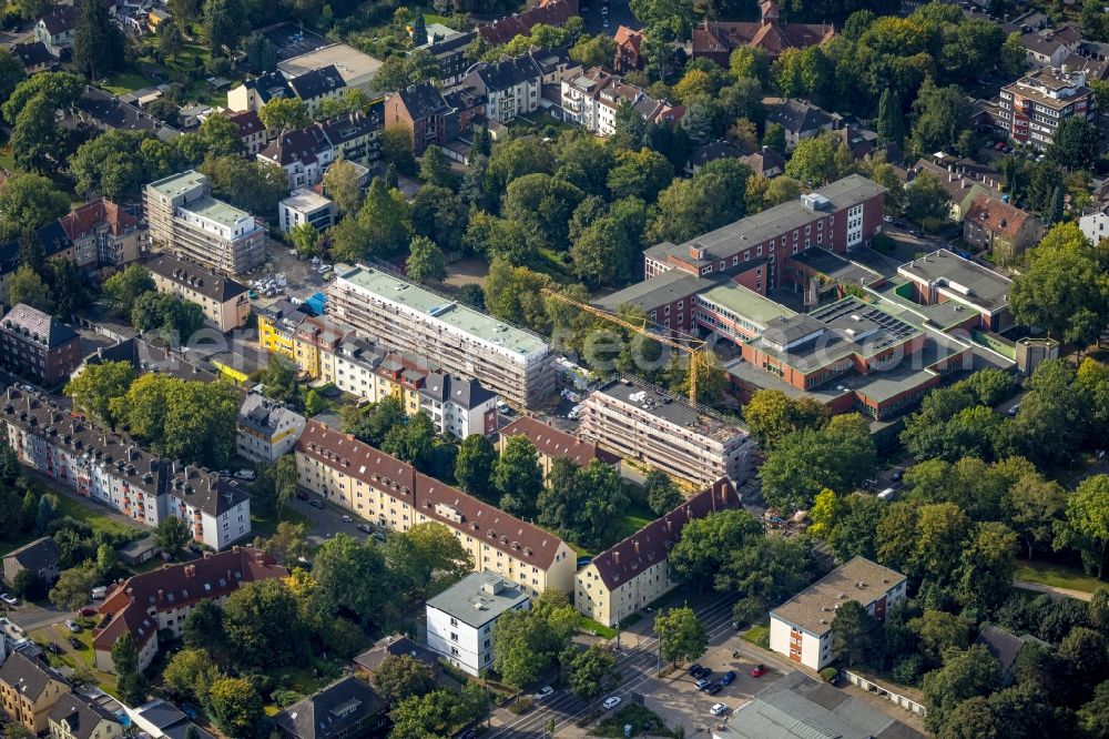 Aerial photograph Bochum - Building of the shopping center of real GmbH and das Matrix Bochum on Hauptstrasse in Bochum at Ruhrgebiet in the state North Rhine-Westphalia, Germany