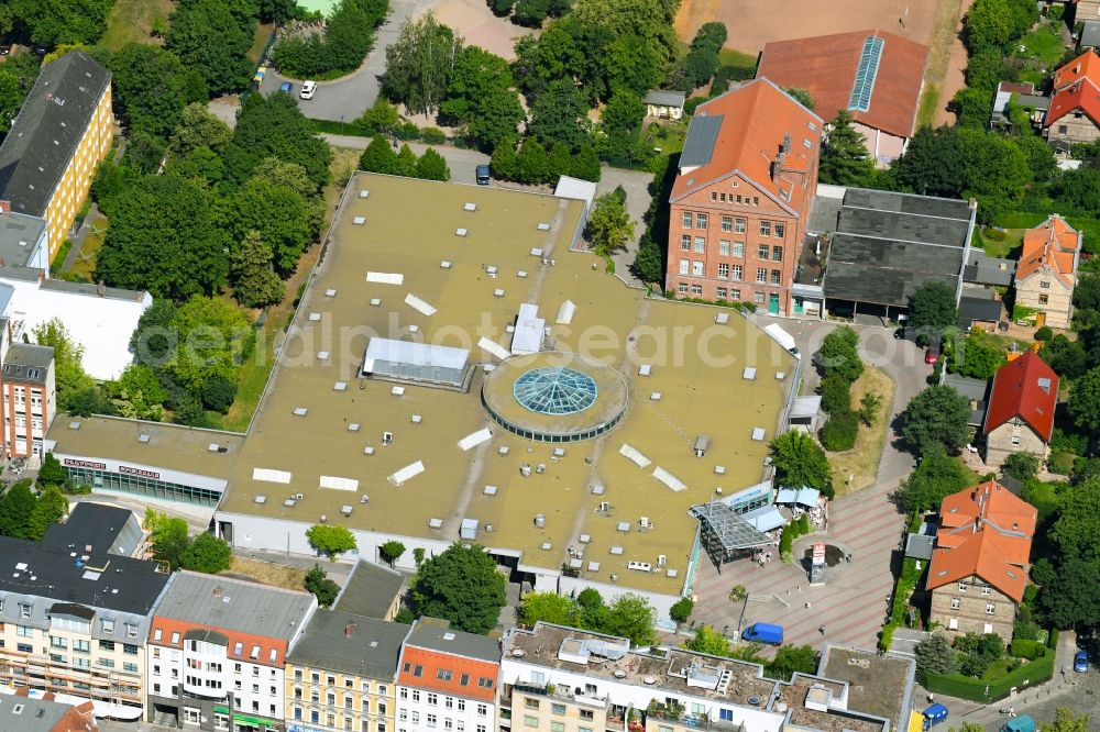 Aerial image Berlin - Building of the shopping center REWE on Florian-Geyer-Strasse in Berlin, Germany