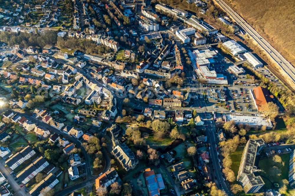 Aerial photograph Hagen - Building of the shopping center REWE Kaufpark on Eilper Strasse in Hagen in the state North Rhine-Westphalia, Germany