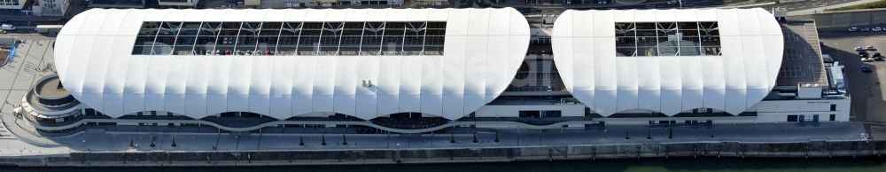 Aerial photograph Ludwigshafen am Rhein - Building of the shopping center Rhein-Galerie in Ludwigshafen am Rhein in the state Rhineland-Palatinate, Germany