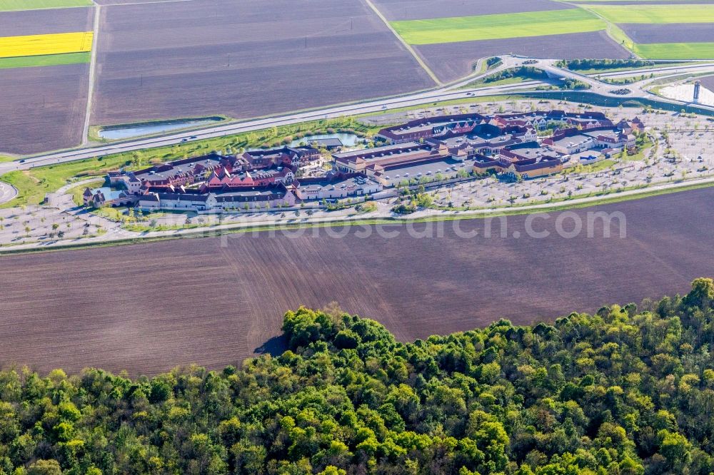 Roppenheim from the bird's eye view: Building of the shopping center Roppenheim The Style Outlets in Roppenheim in Grand Est, France