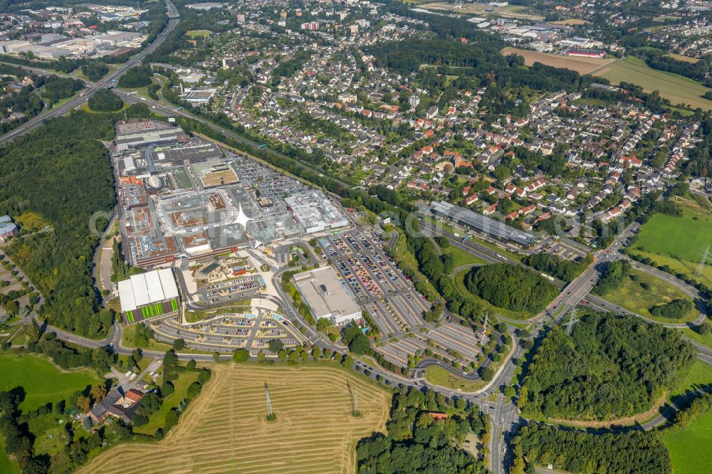 Aerial image Bochum - Building of the shopping center Ruhr Park in the district Harpen in Bochum at Ruhrgebiet in the state North Rhine-Westphalia, Germany