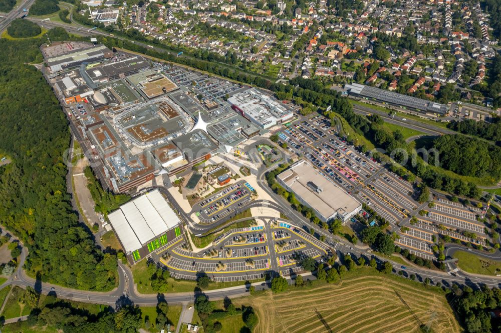 Aerial photograph Bochum - Building of the shopping center Ruhr Park in the district Harpen in Bochum at Ruhrgebiet in the state North Rhine-Westphalia, Germany