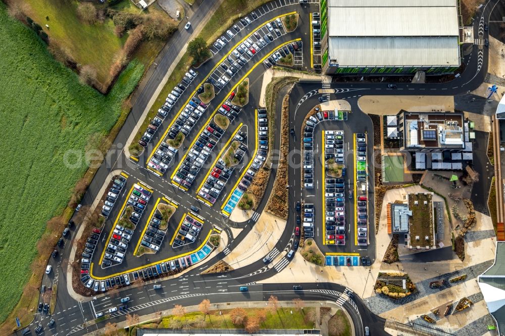 Aerial image Bochum - Building of the shopping center Ruhr Park in the district Harpen in Bochum in the state North Rhine-Westphalia, Germany