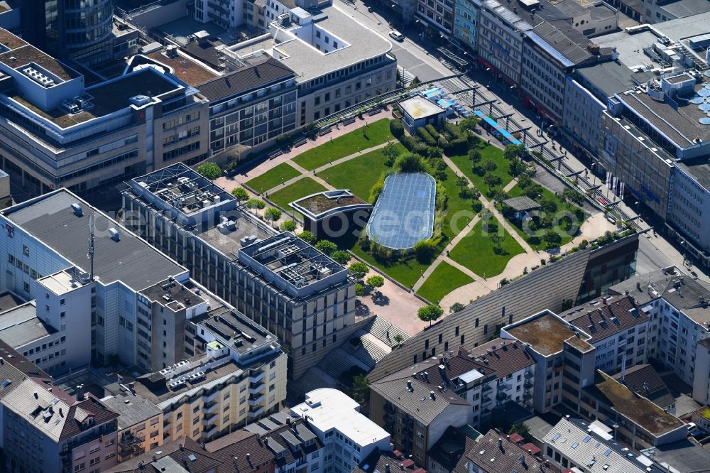 Aerial image Pforzheim - Building of the shopping center Schloessle-Galerie on Kiehnlestrasse in Pforzheim in the state Baden-Wurttemberg, Germany