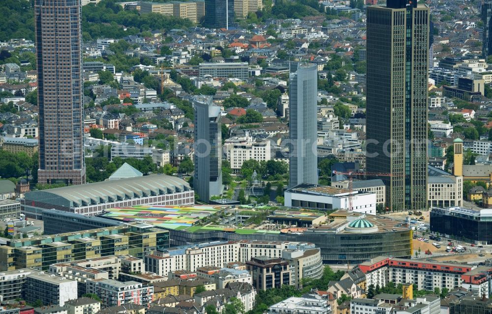 Aerial photograph Frankfurt am Main - Building of the shopping center Skyline Plaza on Europa - Allee in the district Gallus in Frankfurt in the state Hesse, Germany