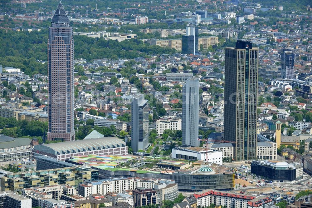 Frankfurt am Main from above - Building of the shopping center Skyline Plaza on Europa - Allee in the district Gallus in Frankfurt in the state Hesse, Germany