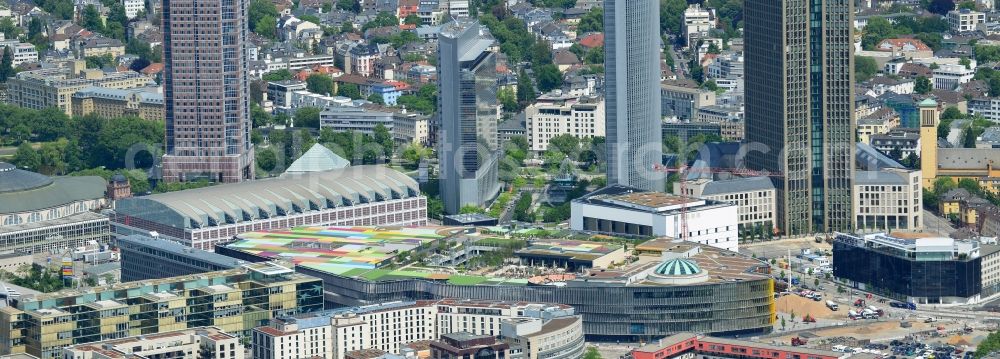 Frankfurt am Main from the bird's eye view: Building of the shopping center Skyline Plaza on Europa - Allee in the district Gallus in Frankfurt in the state Hesse, Germany