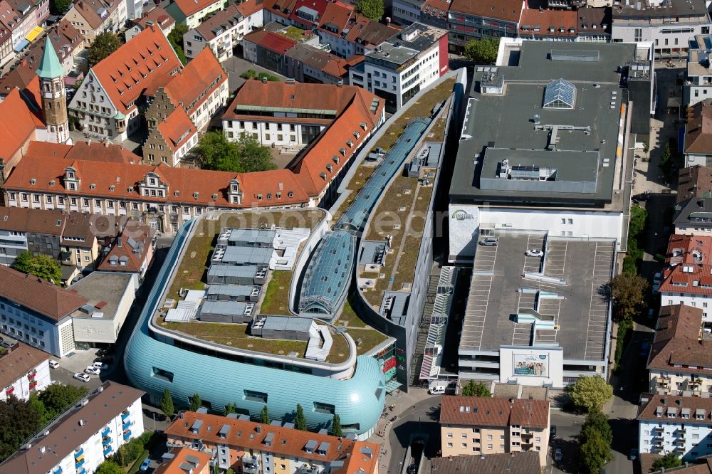 Aerial image Heilbronn - Building of the shopping center Stadtgalerie Heilbronn on Deutschhofstrasse in Heilbronn in the state Baden-Wurttemberg, Germany