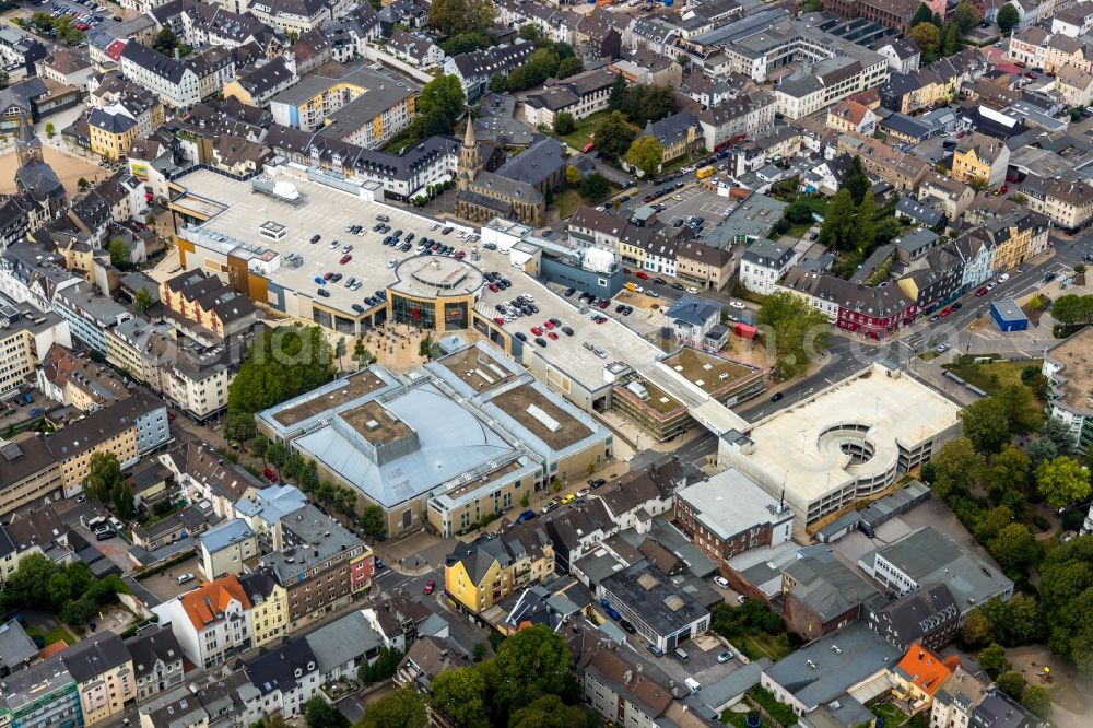 Velbert from the bird's eye view: Building of the shopping center of StadtGalerie Velbert on Oststrasse in Velbert in the state North Rhine-Westphalia, Germany