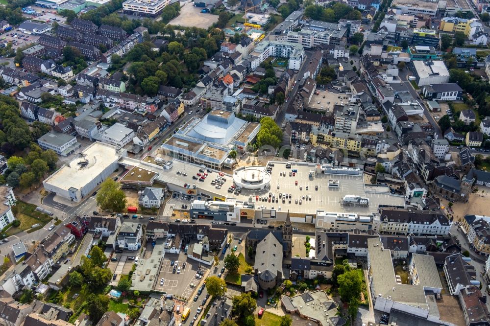 Aerial image Velbert - Building of the shopping center of StadtGalerie Velbert on Oststrasse in Velbert in the state North Rhine-Westphalia, Germany