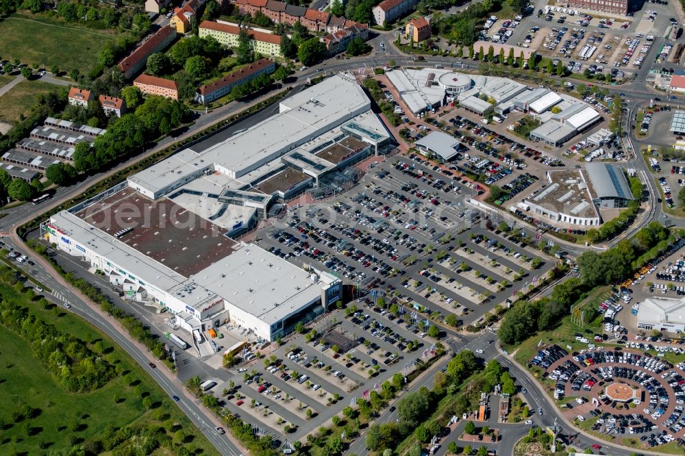 Aerial image Erfurt - Building of the shopping center T.E.C. - Thueringer Einkaufscenter in of Hermsdorfer Strasse in the district Daberstedt in Erfurt in the state Thuringia, Germany