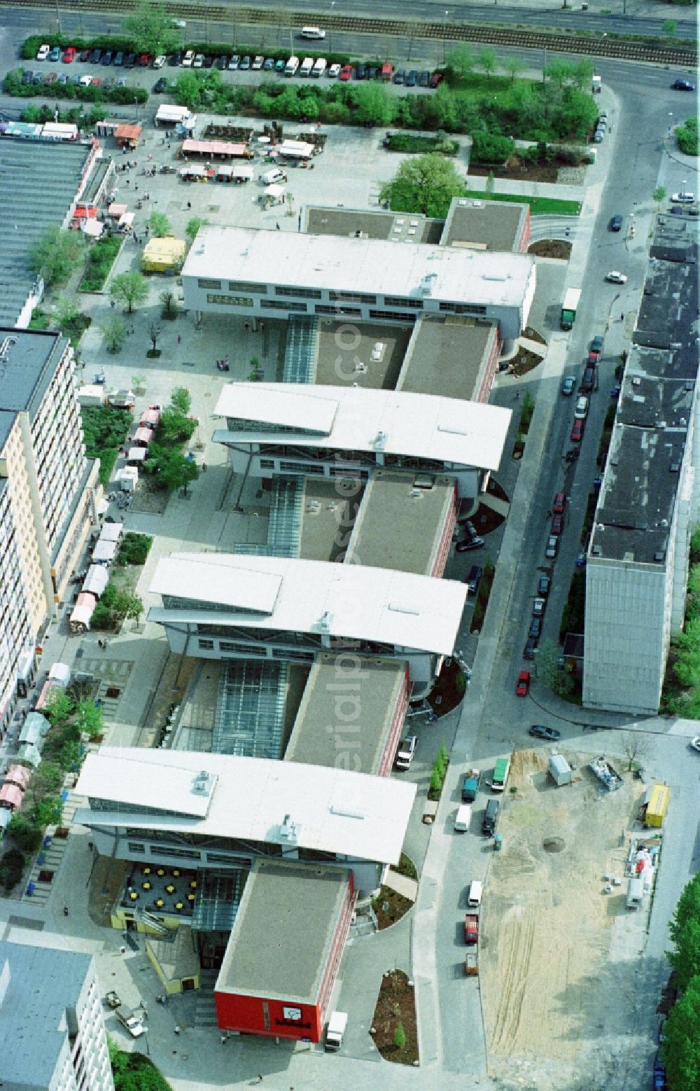 Berlin from the bird's eye view: Building of the shopping center TierparkCenter on Otto-Schmirgal-Strasse in the district Lichtenberg in Berlin, Germany