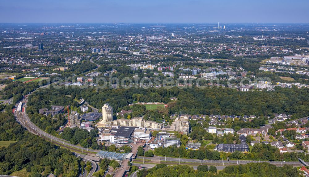 Aerial image Bochum - Building of the shopping center Uni-Center in the district Querenburg in Bochum in the state North Rhine-Westphalia, Germany