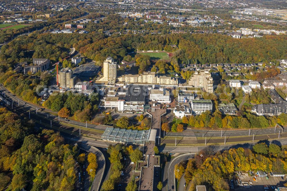 Aerial photograph Bochum - Building of the shopping center Uni-Center in the district Querenburg in Bochum in the state North Rhine-Westphalia, Germany